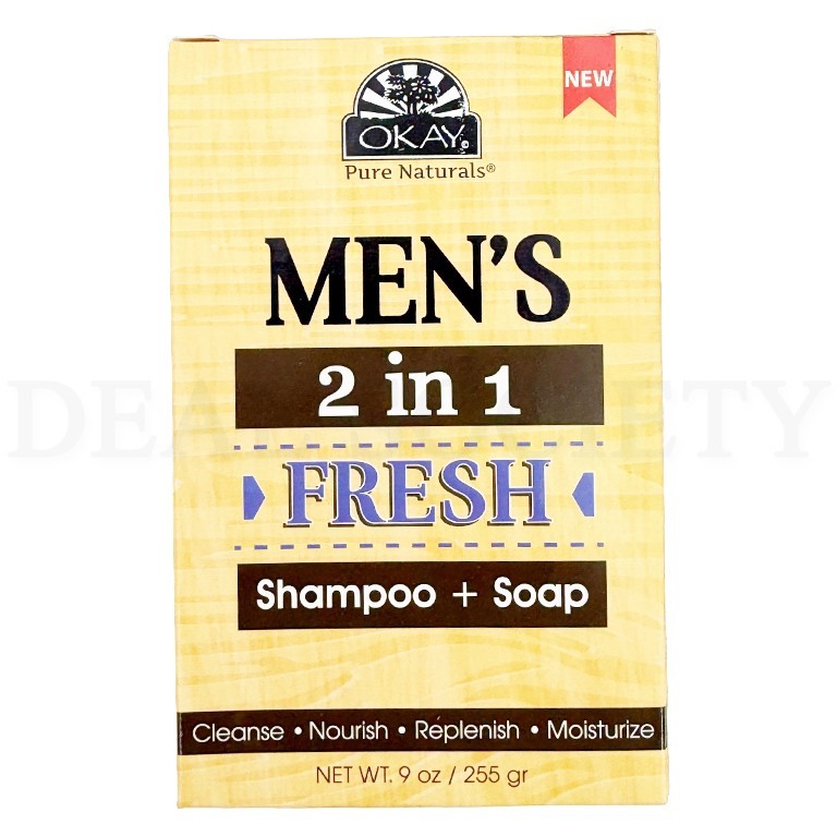 OKAY Pure Naturals Men’s Hair & Body Shampoo + Soap Bar 9oz Lot of 6 Bars