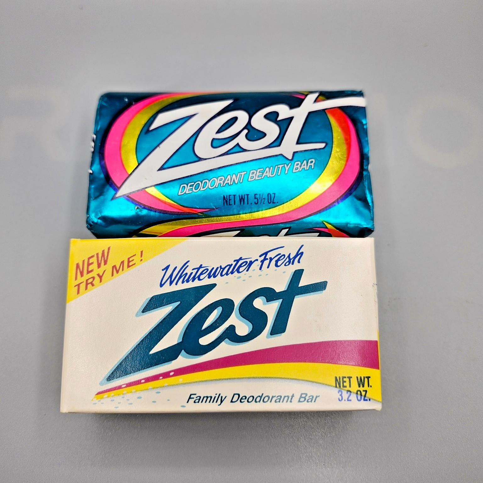 Vintage Zest Deodorant Soap 2 Bar Lot Whitewater Fresh 1992 P&G NOS Sealed