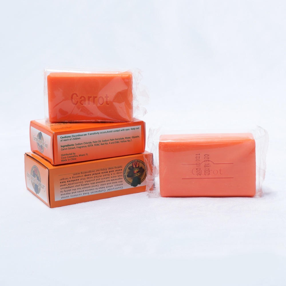 3-Pack CARROT COMPLEXION SOAP BEAUTY BAR WITH CARROT 200g, 125g, free Shipping