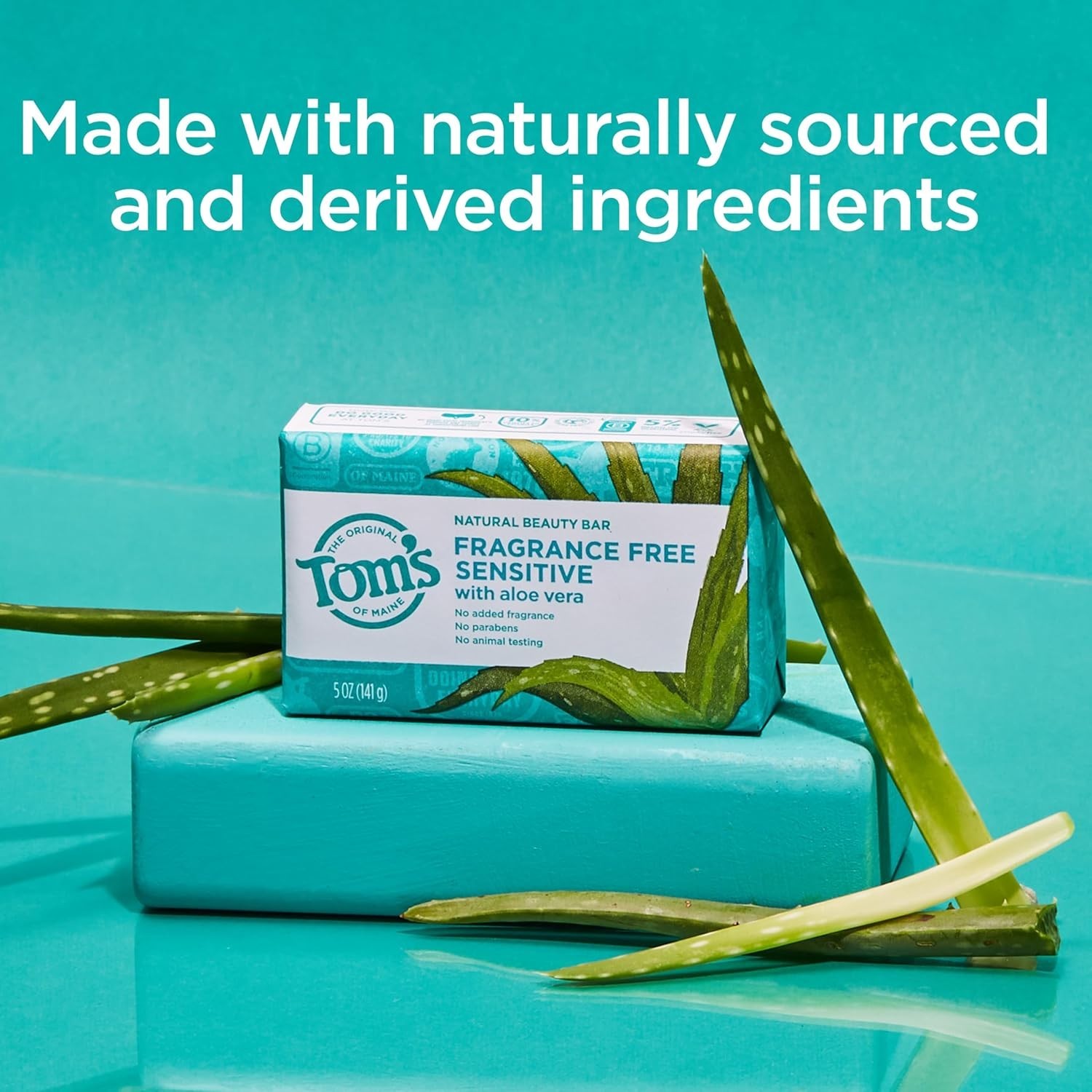 Tom’s of Maine Fragrance-Free Natural Beauty Bar Soap for Sensitive Skin, 6 Pack