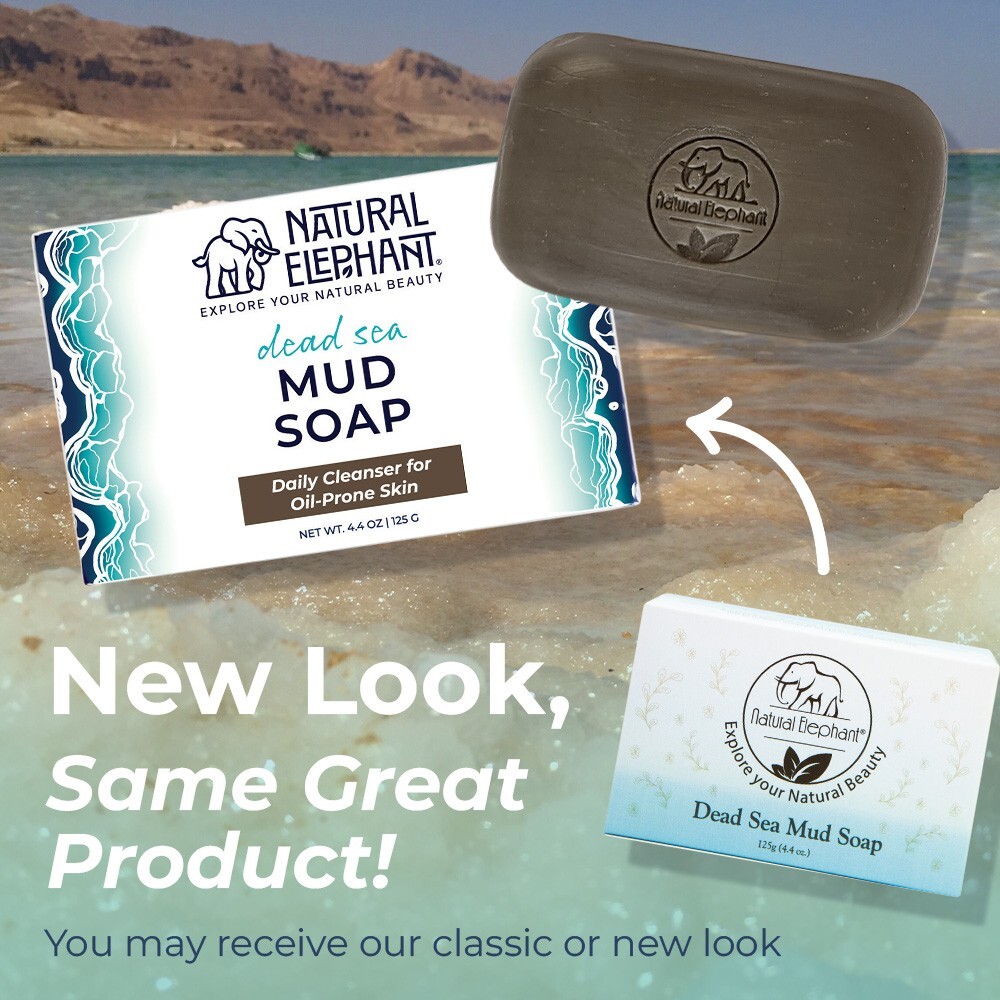 Natural Elephant Dead Sea Mud Soap 4.4 oz (125 g) for Acne, Eczema, Psoriasis