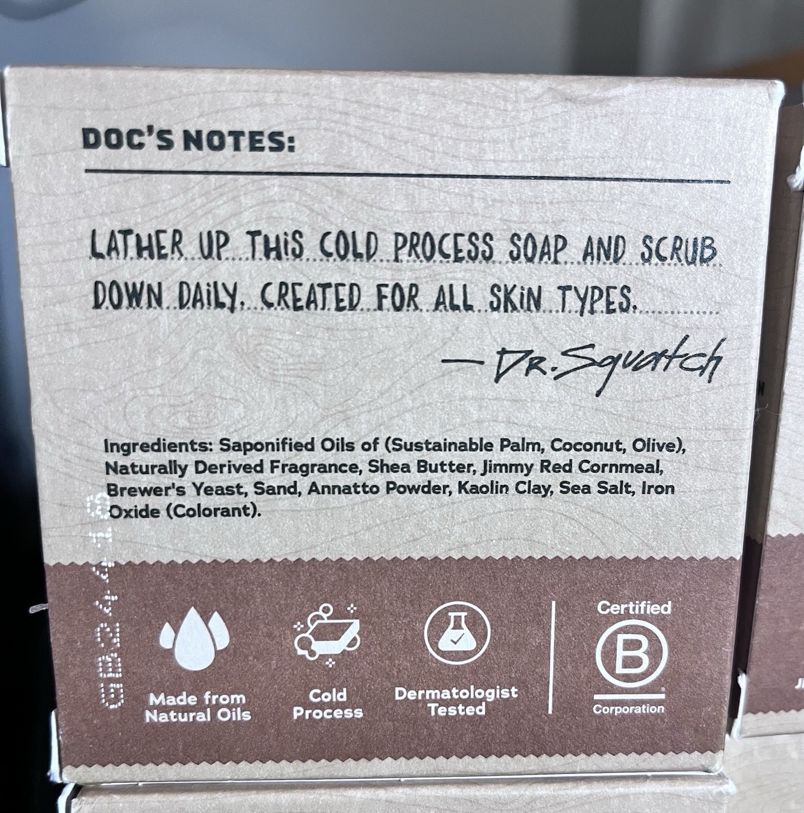 Dr. Squatch All Natural Bar Soap for Men, Wood Barrel Bourbon 5 Ounce Pack of 4