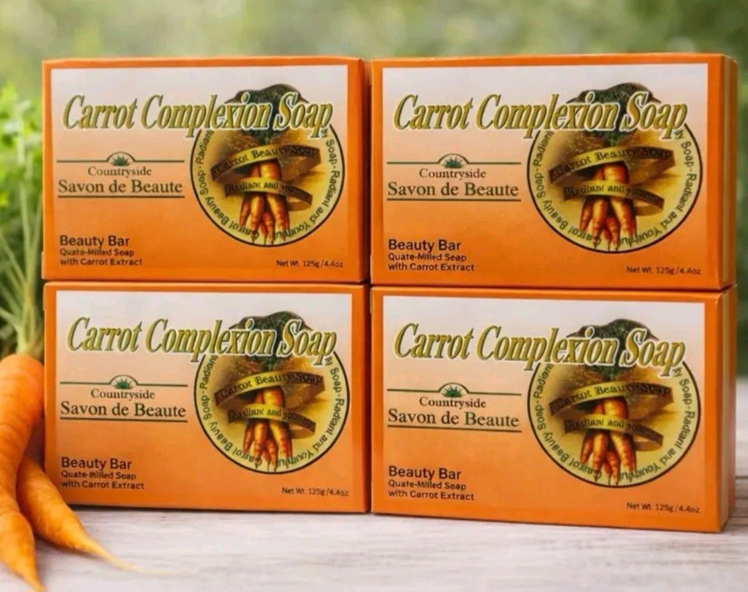 12-BAR- CARROT COMPLEXION SOAP BEAUTY BAR WITH CARROT OIL 125g (each) BRAND NEW!