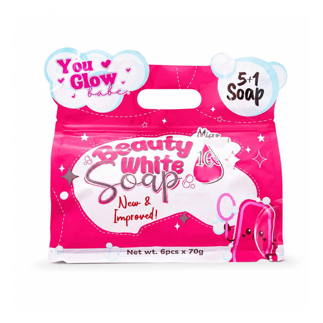 6 Bars You Glow Babe Beauty Soap | Niacinamide, Snail Extract (70g Each)