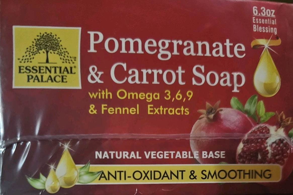 Soap- Pomegranate & Carrot 6 Pcs Soap- 6.3oz By Essential Palace 6 Count