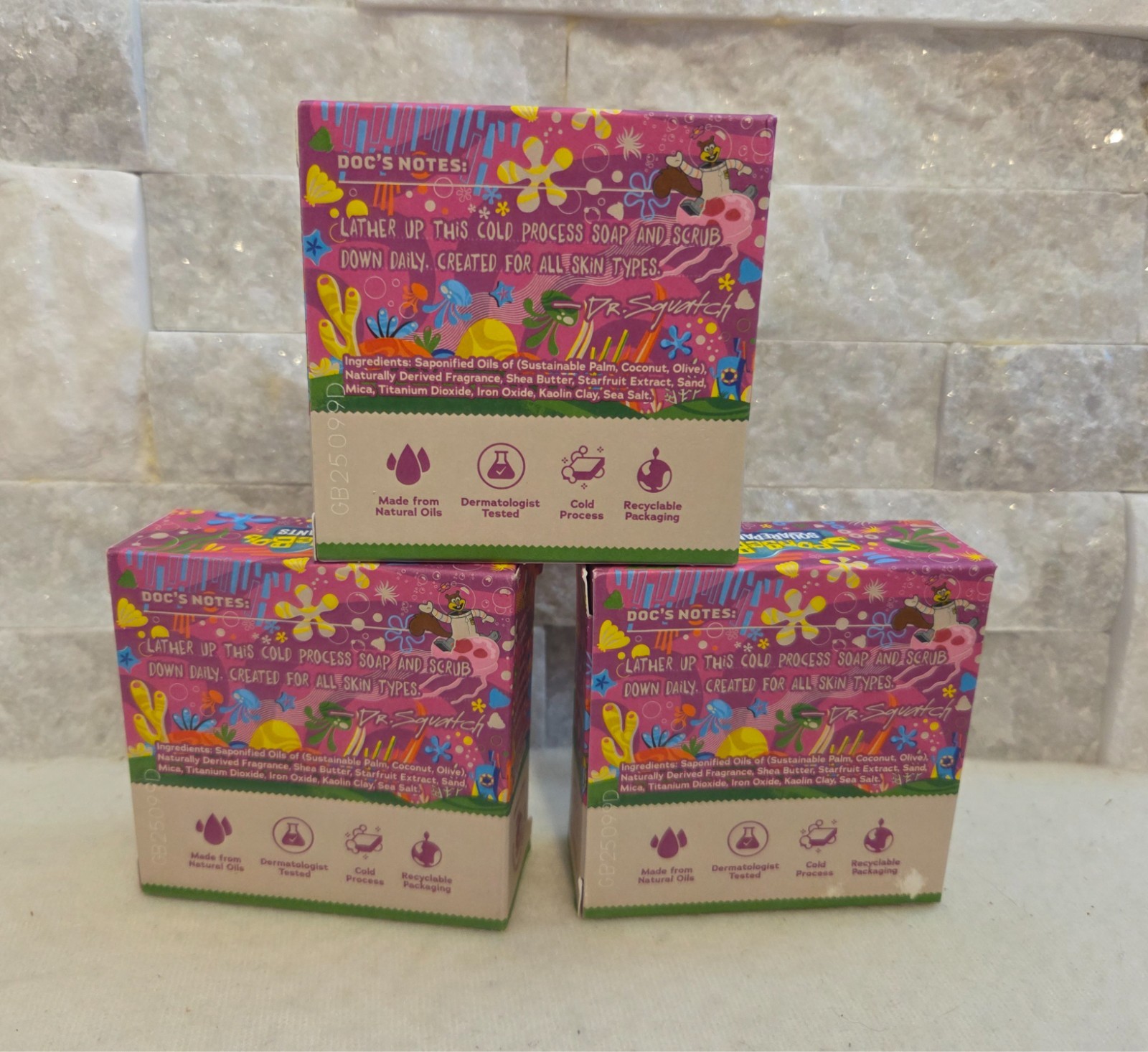 Dr Squatch Sea Star Shenanigans SpongeBob Patrick 3 Pack Bar Soap