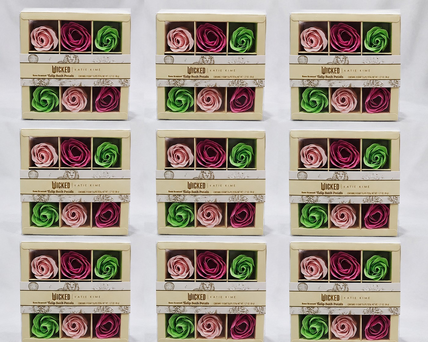 Lot of 9 Wicked Merch Katie Kime Rose Scented Tulip Bath Petalst Flower Soap
