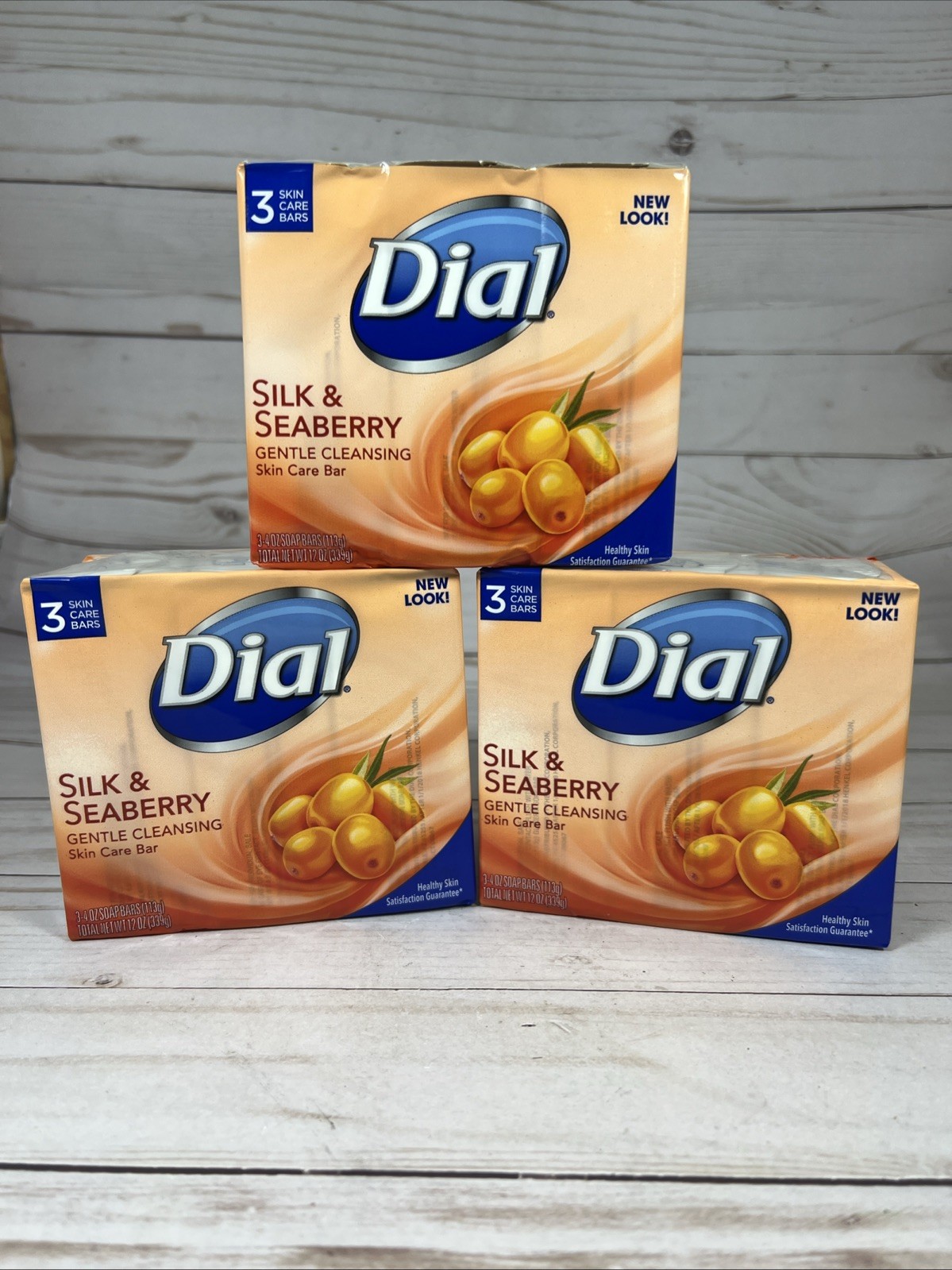 Dial Silk & Seaberry Gentle Cleansing Skin Care Bar 3-Count (3Packages) Rare