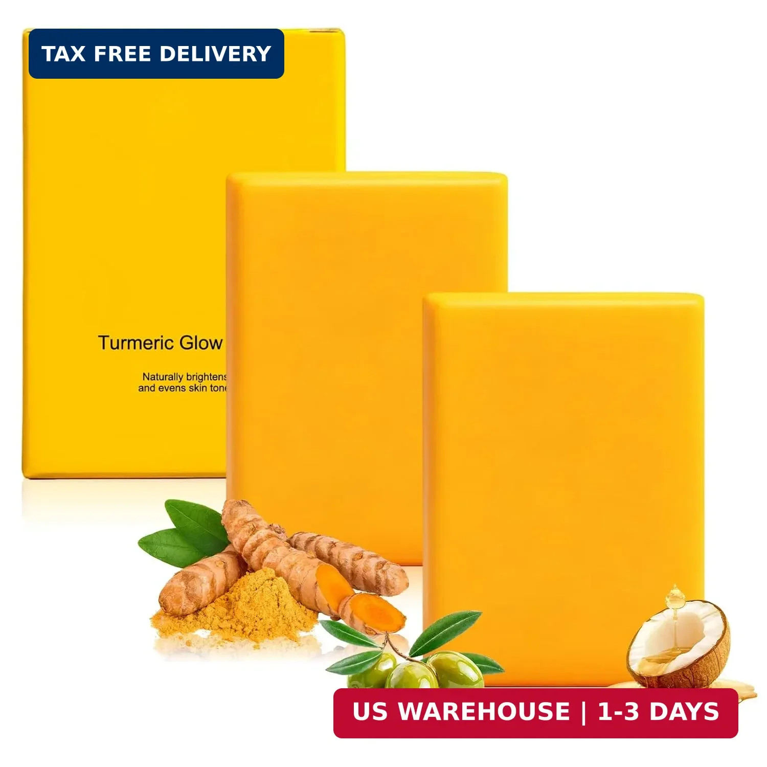 2 PCS Turmeric Glow Soap, Handmade Turmeric Cleansing Soap, Handmade Soap for Fa