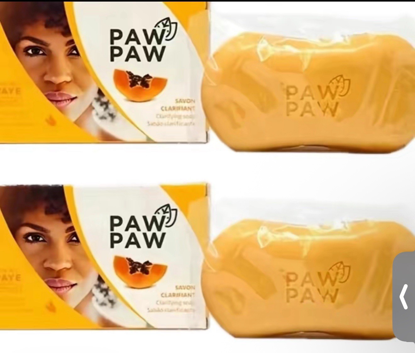 Paw Paw Clarifying Soap & Cream Set Papaya Scent for Body Face Hands