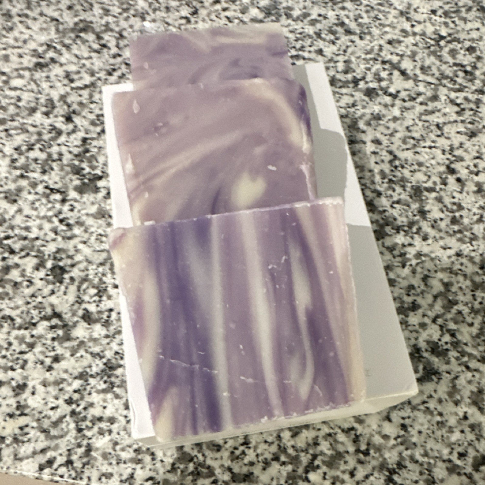 Purple White Marbled Rectangular Body Bar Soap Body Hands Cleanser
