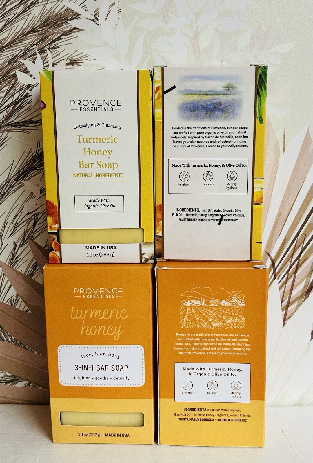 4-Pack Provence Essentials ~ Turmeric Honey Bar Soap 10 oz Each