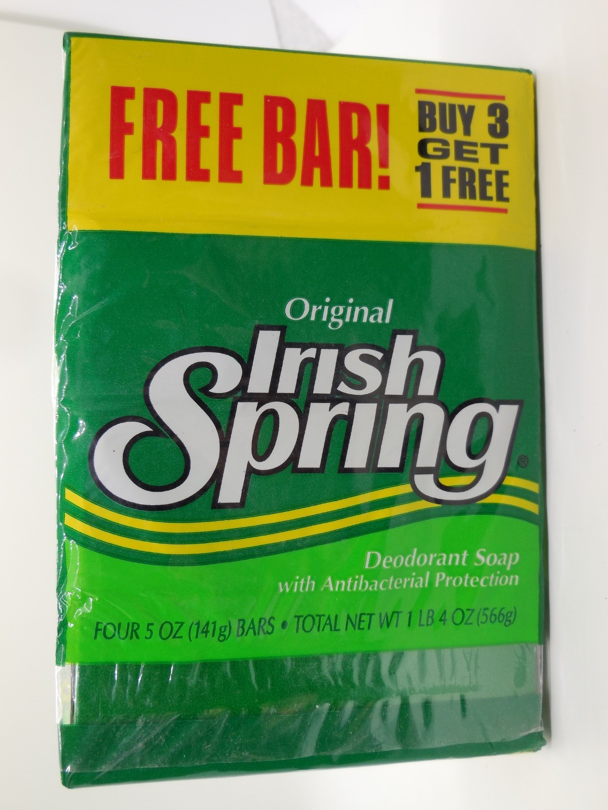 Vtg Original Irish Spring Deodorant Soap 4 Bar Lot 5 oz SEALED Antibacterial USA