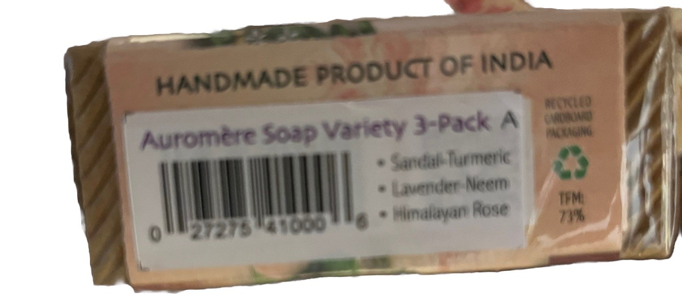 Bar Soap New 3-Pack Auromere Ayurvedic Vegan Gluten Free (3x 2.75 oz)3-Varieties
