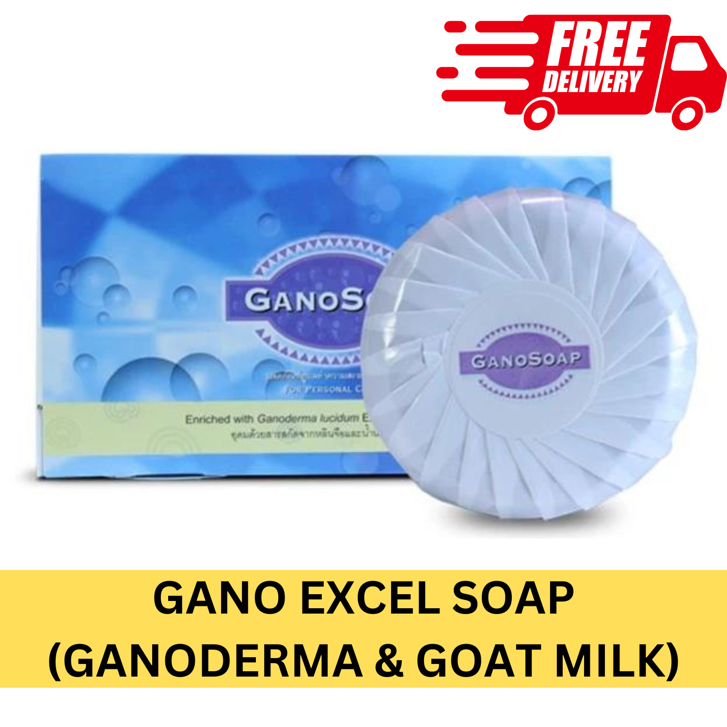 Original Gano Excel Soap Enrich Ganoderma & Goat Milk (2 Bar Per Box) Body Care