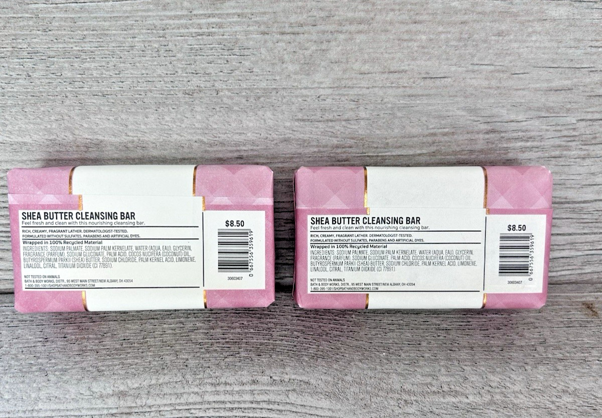 Bath & Body Works | 2x CHAMPAGNE TOAST Shea Butter Nourishing Cleansing Bar Soap