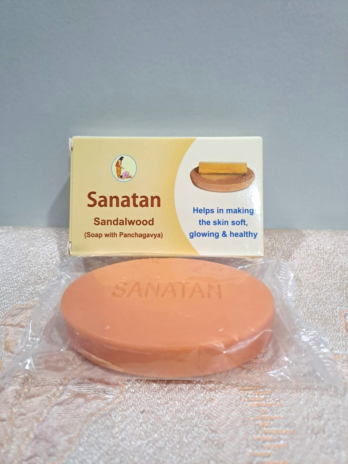 Sanatan Sandalwood Soap with Panchagavya – Natural Herbal Bathing Bar (4X75g)