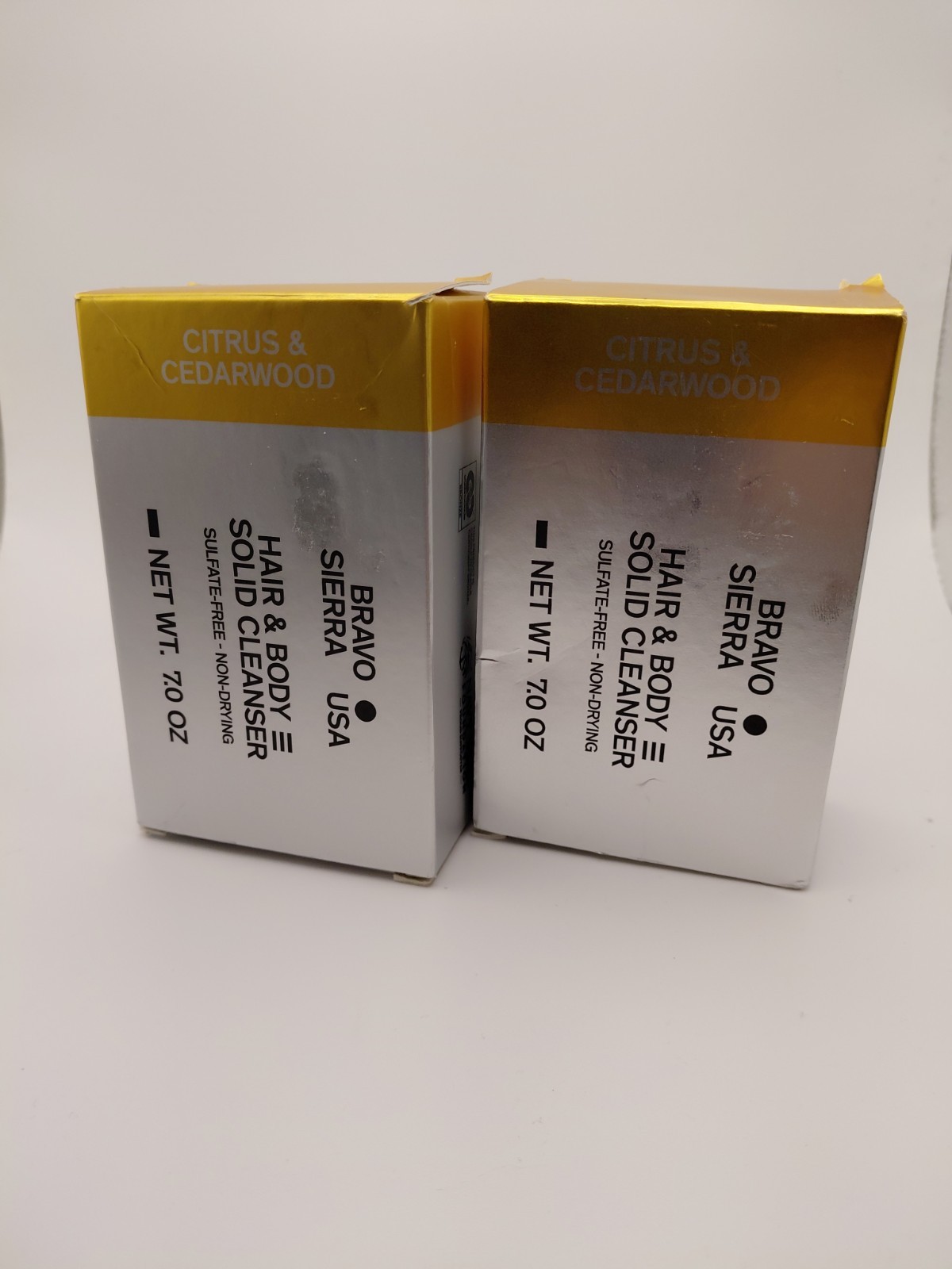 Bravo Sierra Men Body & Hair Soap Bar 2-Pack All-in-One Shampoo Citrus Cedarwood