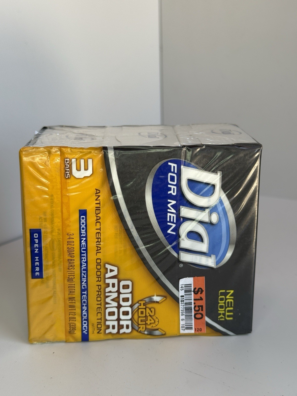 Dial for Men 24 Hour Odor Armor Bar Soap 3 Bars 3-4oz Each Bar Sealed