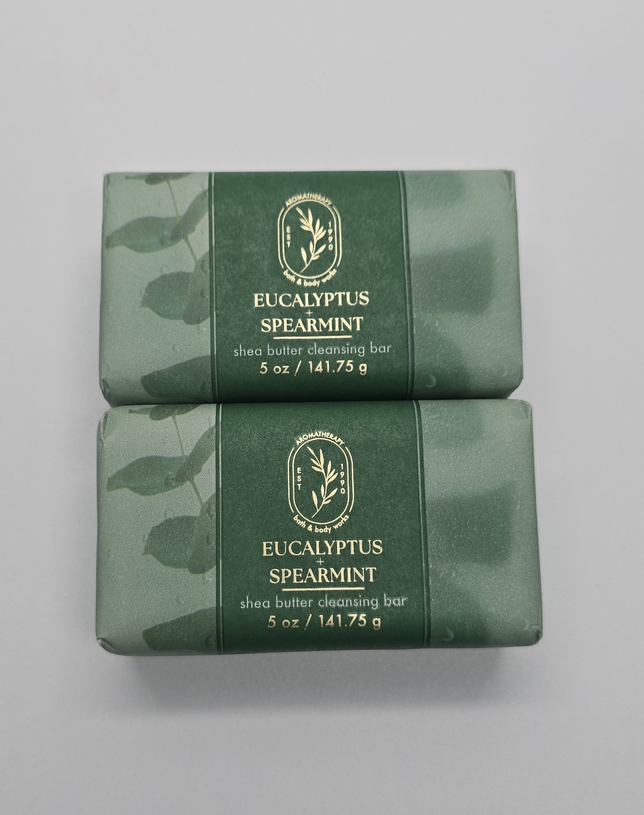 Bath & Body Works 2 Pack 5oz Cleansing Soap Bar – Eucalyptus Spearmint NEW