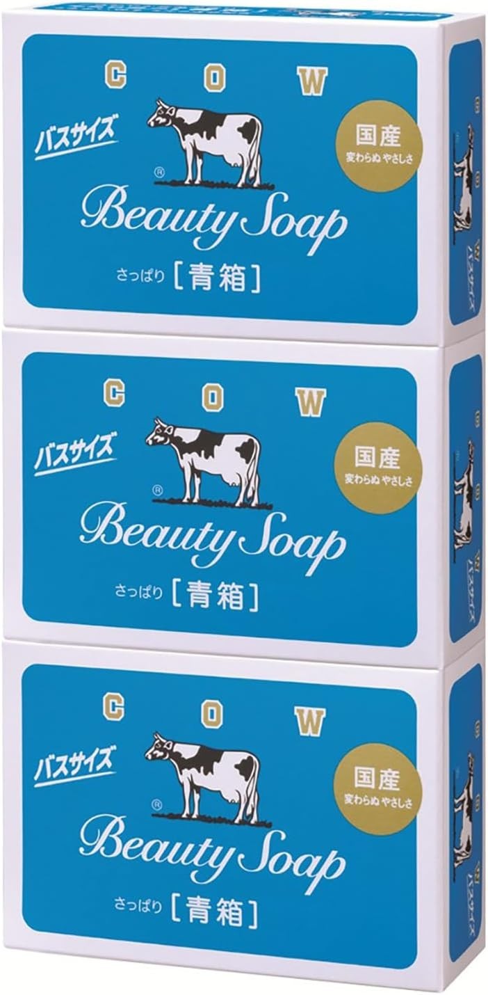 Cow Brand Blue Box Bath Size Soap 130g x 3 Bars Jasmine Scent Made in Japan