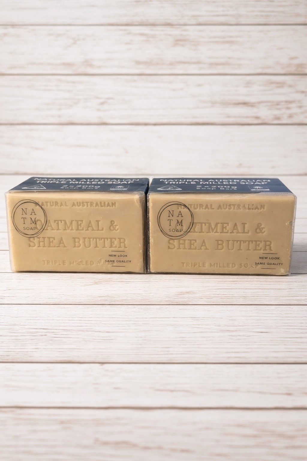 NATURAL AUSTRALIAN (4-PK!) “Oatmeal & Shea Butter” TRIPLE MILLED SOAP – 400g EA.