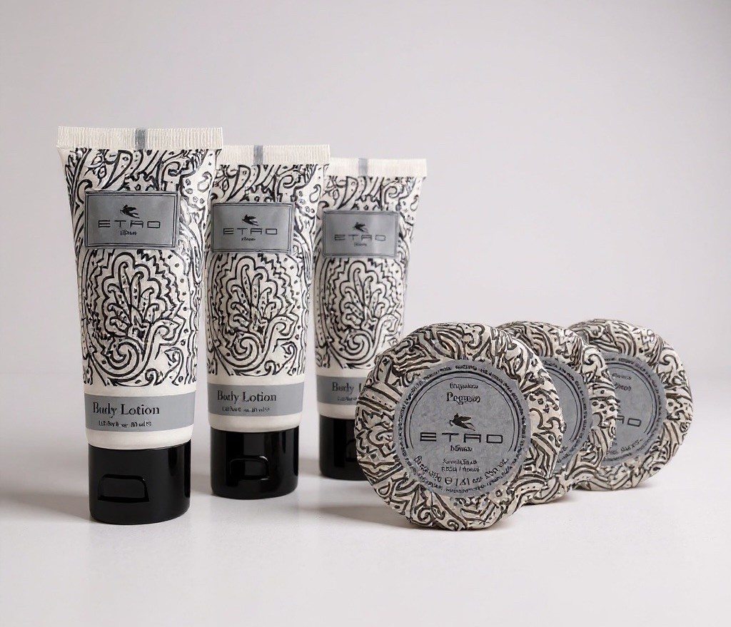 Set of 6 Etro Milano 40ml Body Lotion & Hotel Soap Bars Travel Size Toiletries