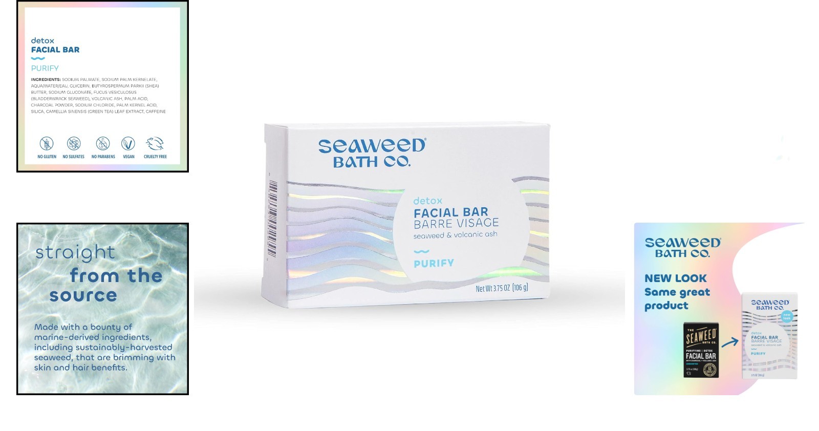 Gentle Exfoliating Facial Bar Soap, 3.75oz with Seaweed & Volcanic Minerals