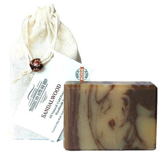 Sandalwood Handmade Bar Soap – Large 5.5-6 oz size with