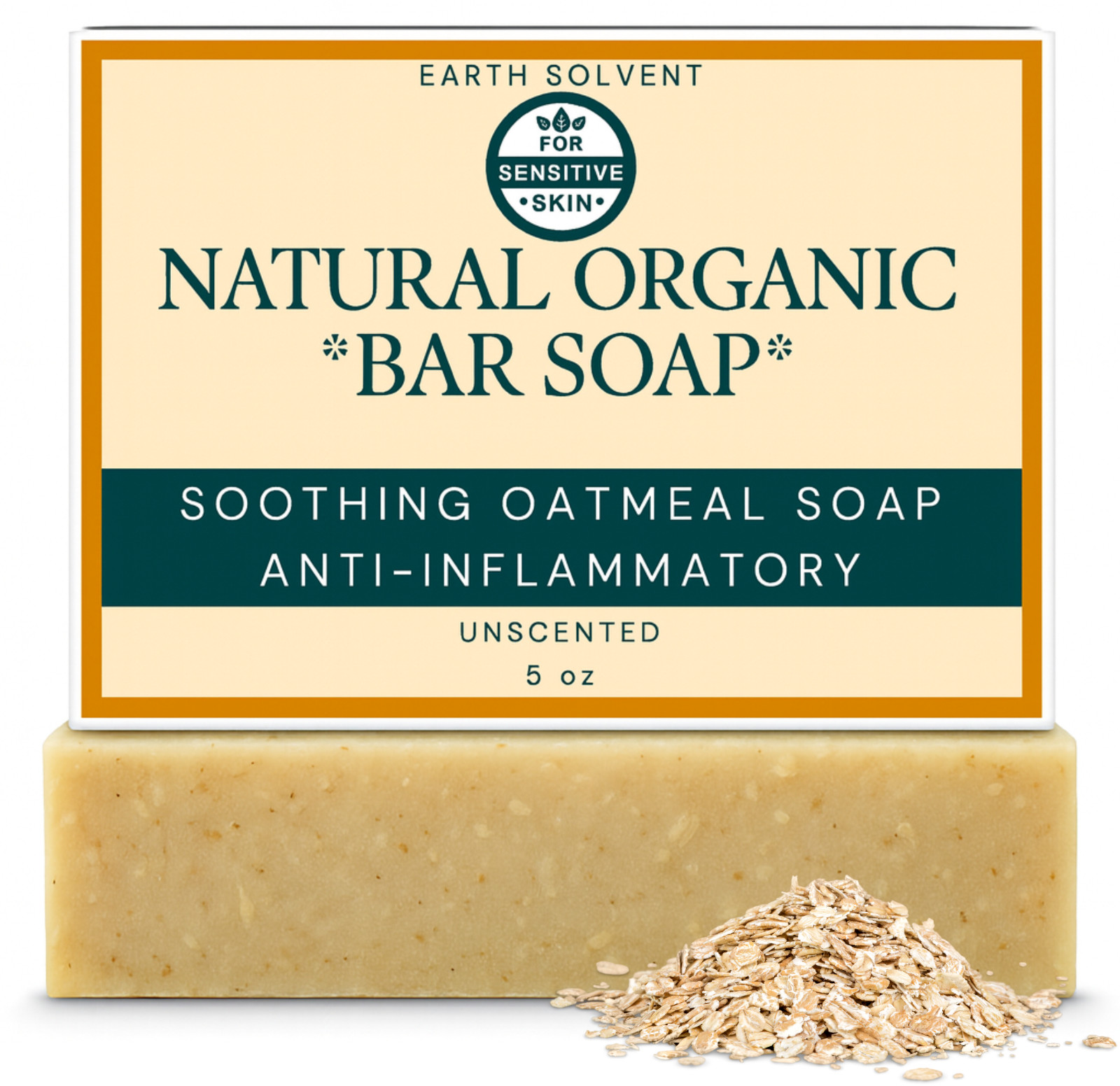 Earth Solvent Natural Organic Handmade Soap For Face & Body Mild Soap Bar 5oz