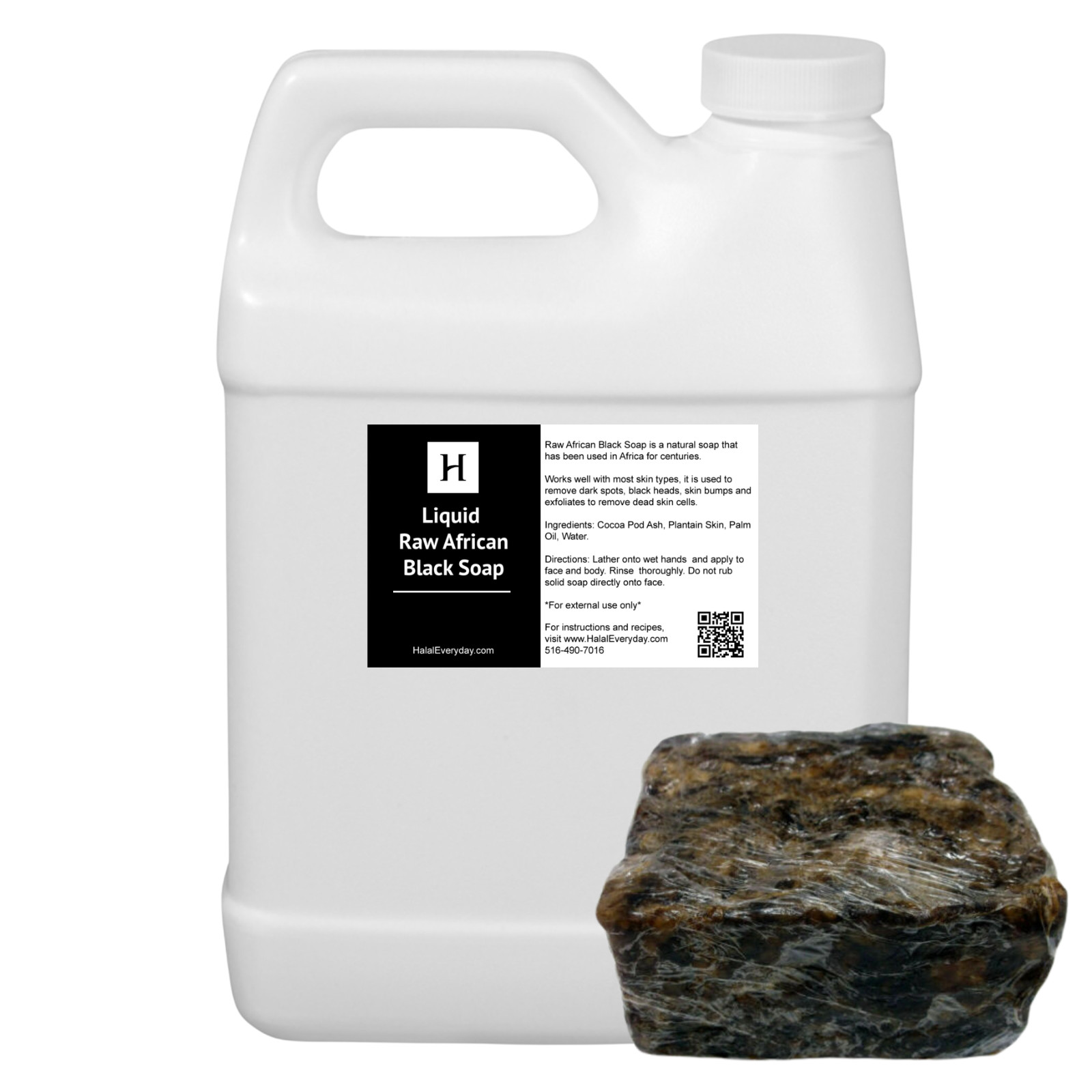 Liquid Raw African Black Soap – 100% Pure & Natural Organic Bath Body Face Wash