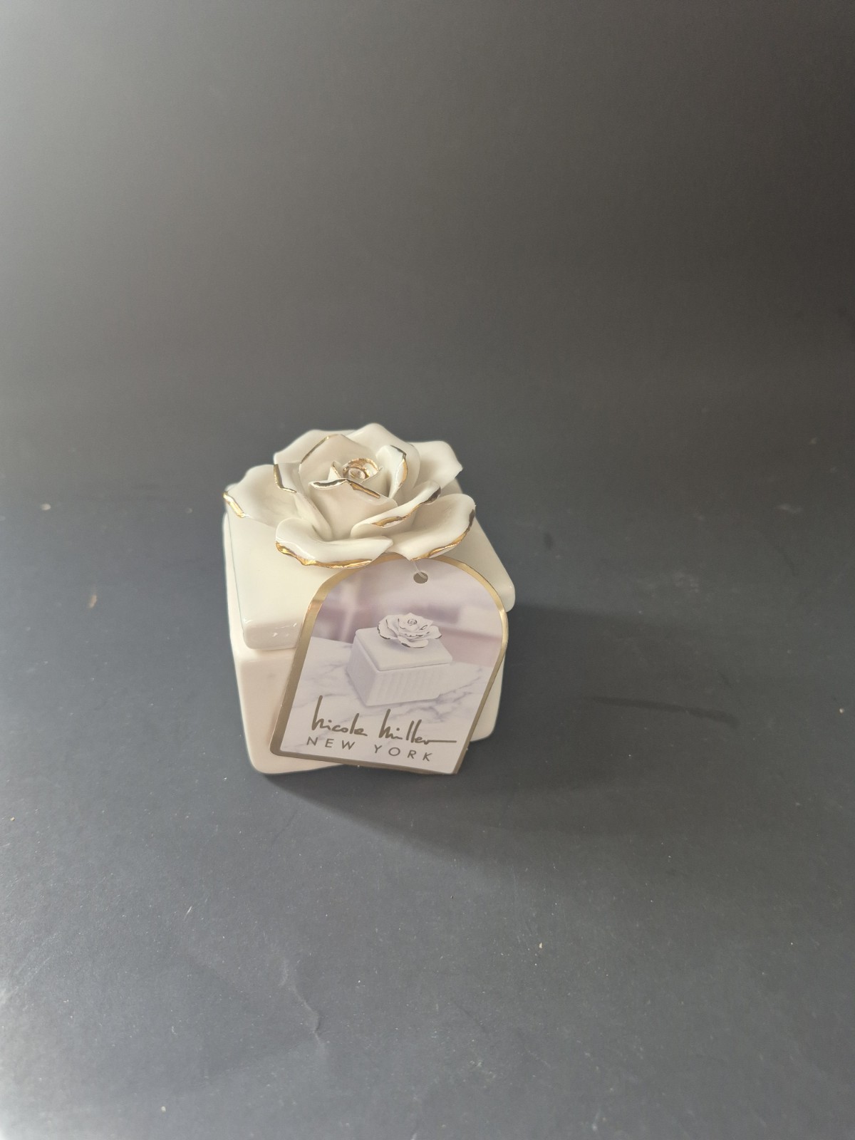 New Nicole Miller Bone China Box 2 1/2″ Square NEW SEE PHOTOS