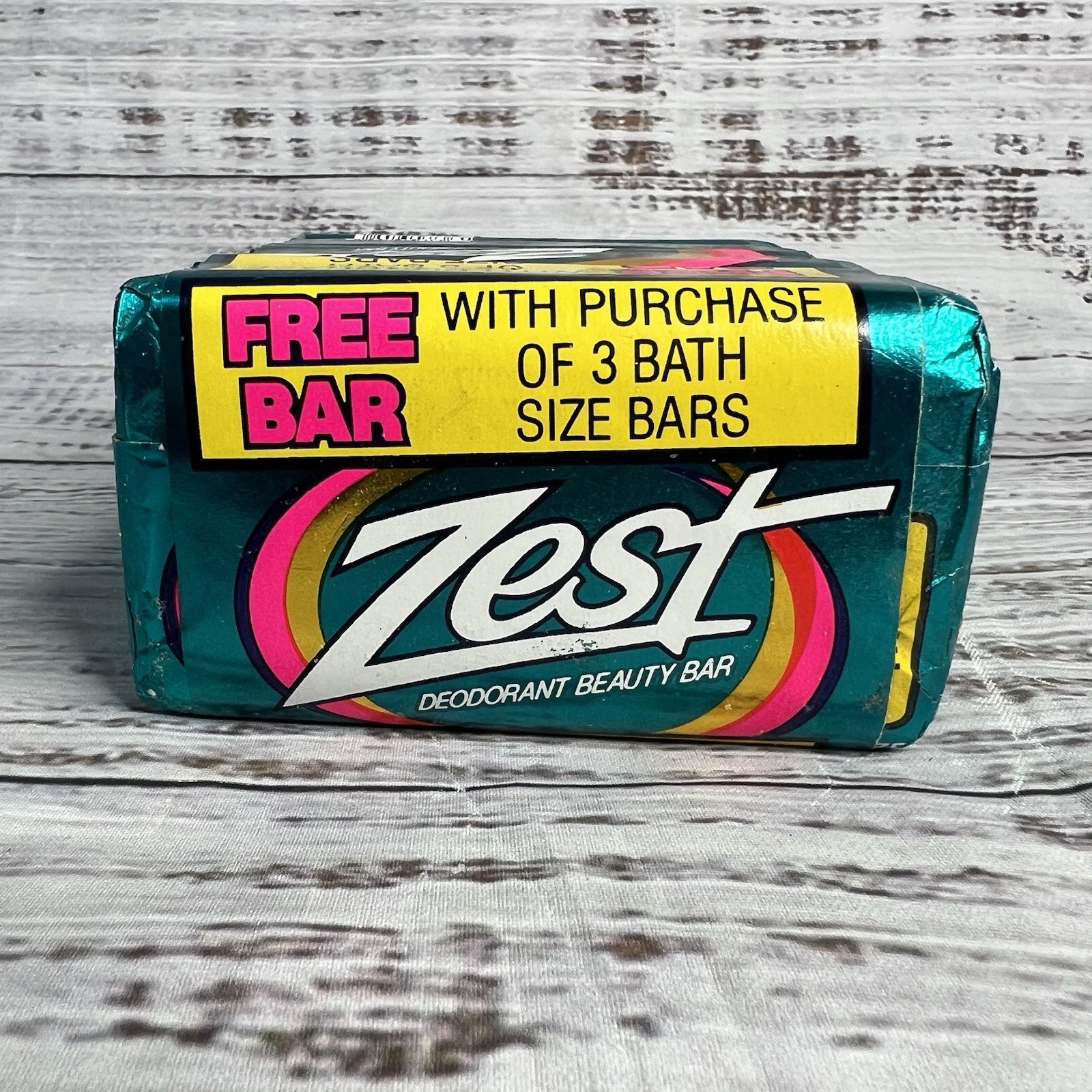 4x Vintage Zest Deodorant Beauty Bar Aqua Foil Wrapper 80s Movie Prop 5.5oz