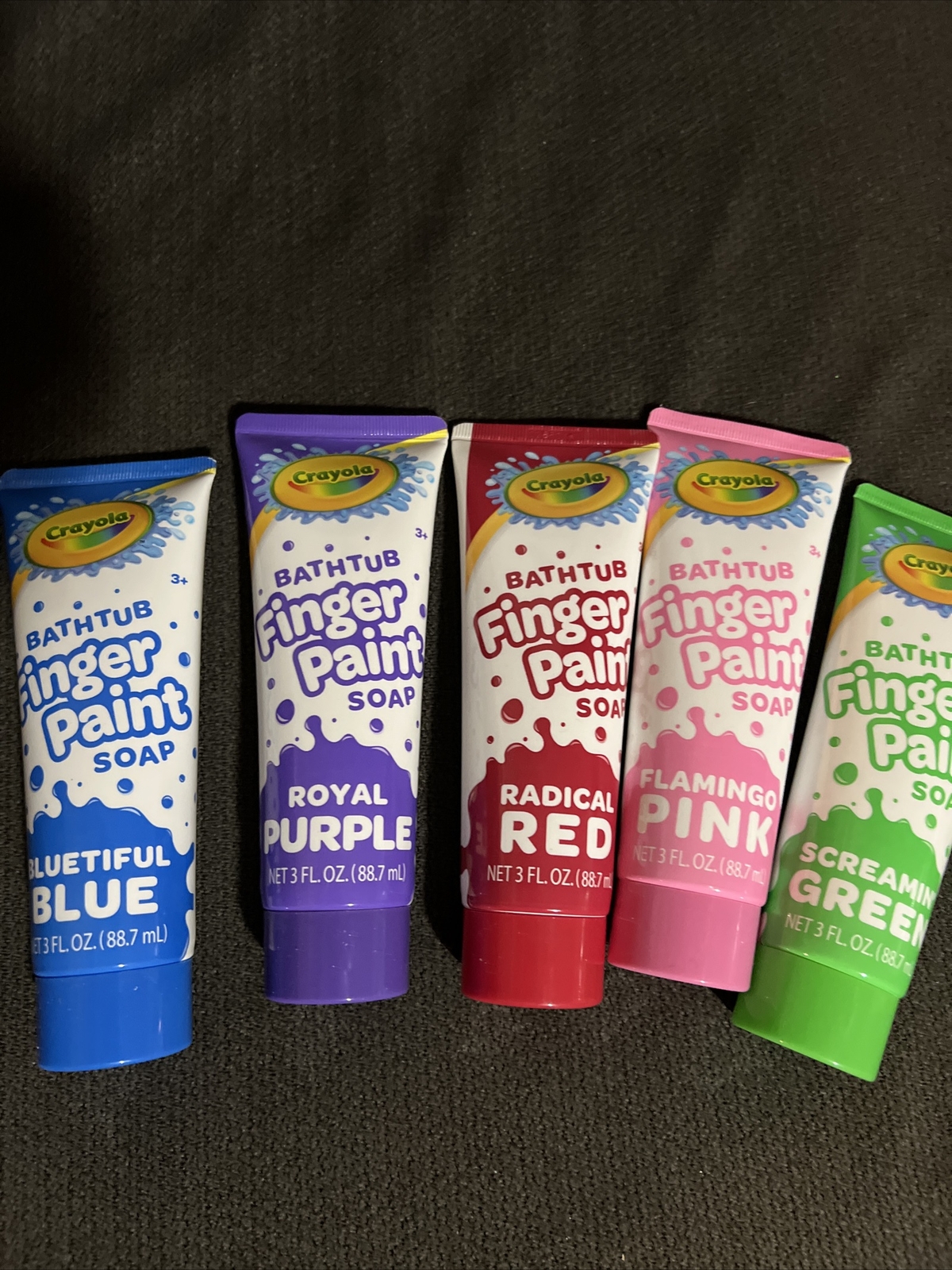 Crayola Bathtub Finger Paint Soap Set Of 5 Colors Red Blue Pink Purple Green 3oz