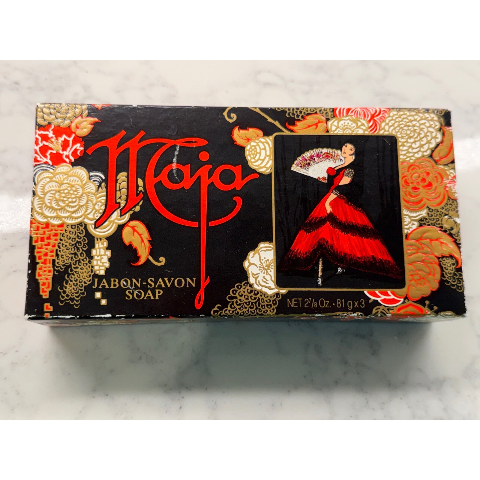 Vtg Maja Jabon Myrurgia Soap Gift Set 3 Bars Made in Spain Unopened 3.125oz Box