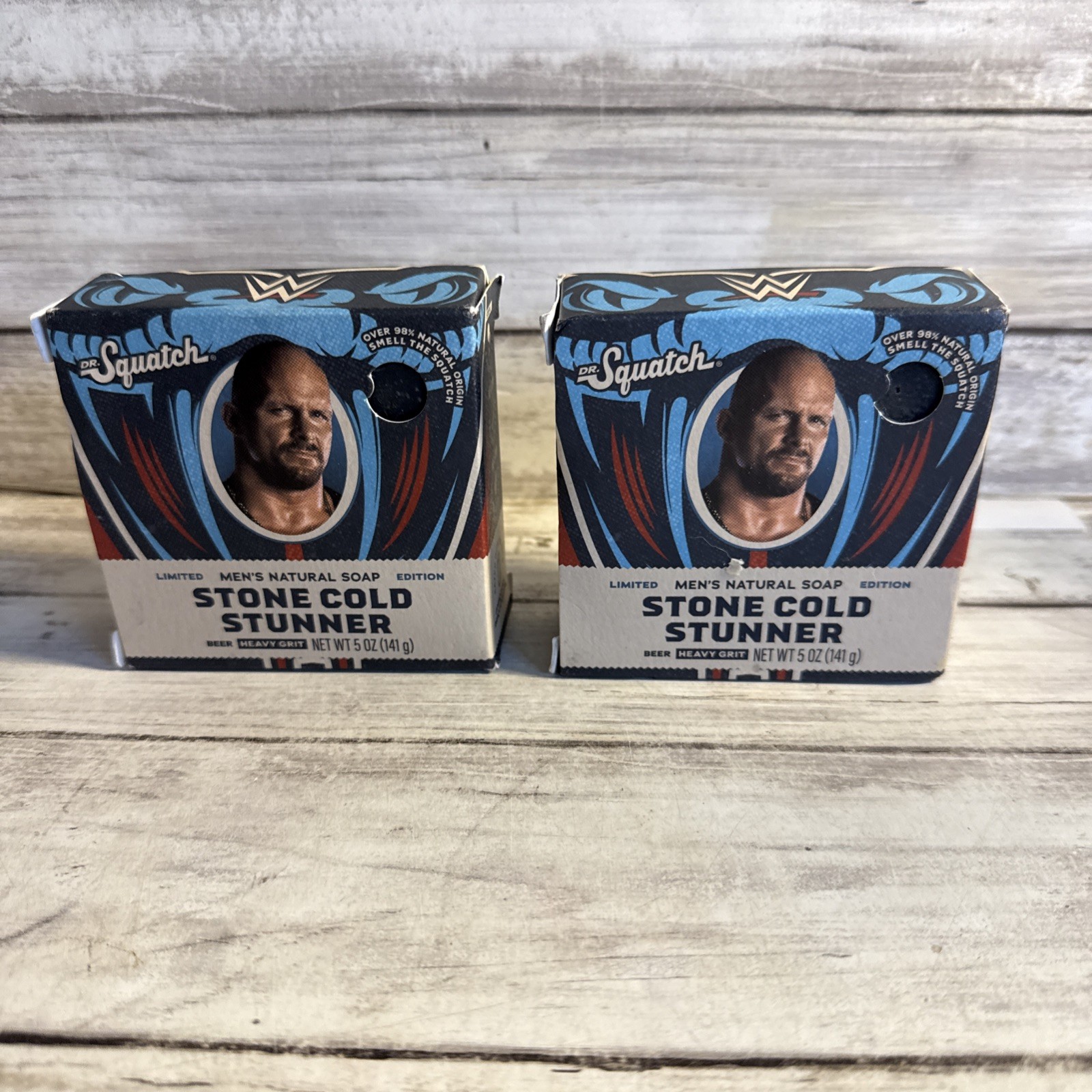 Lot Of 2 Dr. Squatch Ltd. Edition Steve Austin Stone Cold Stunner Natural Soap