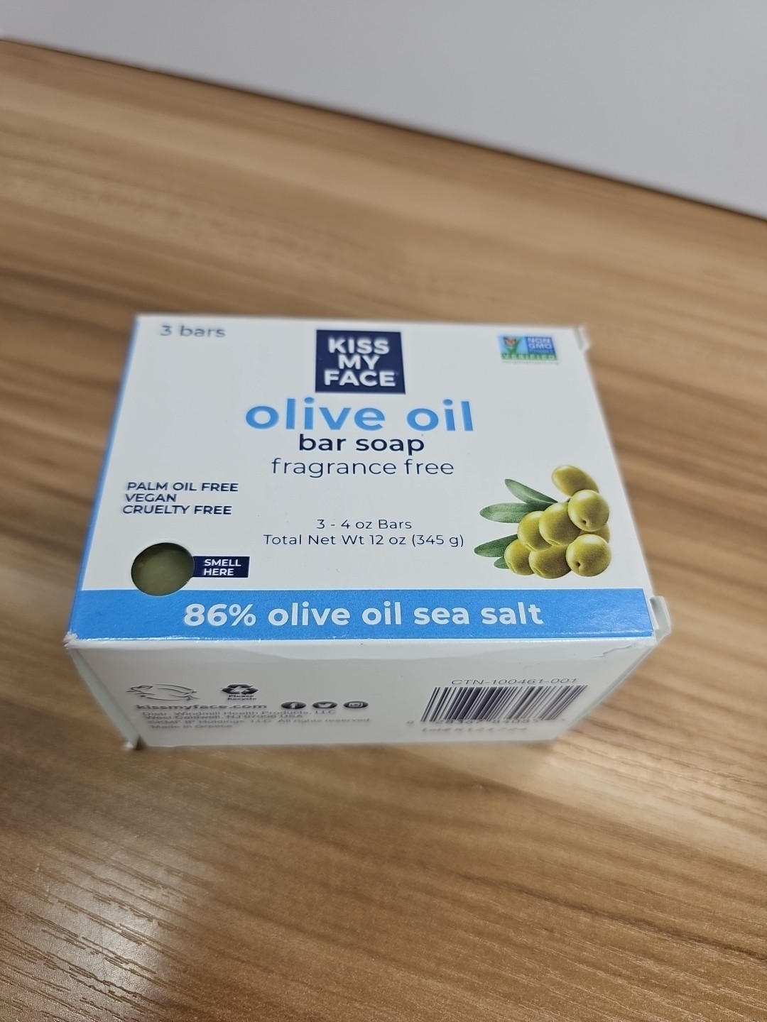 Olive Oil Bar Soap, Fragrance Free, 3 Bars, 4 oz (115 g) Each Kiss My Face