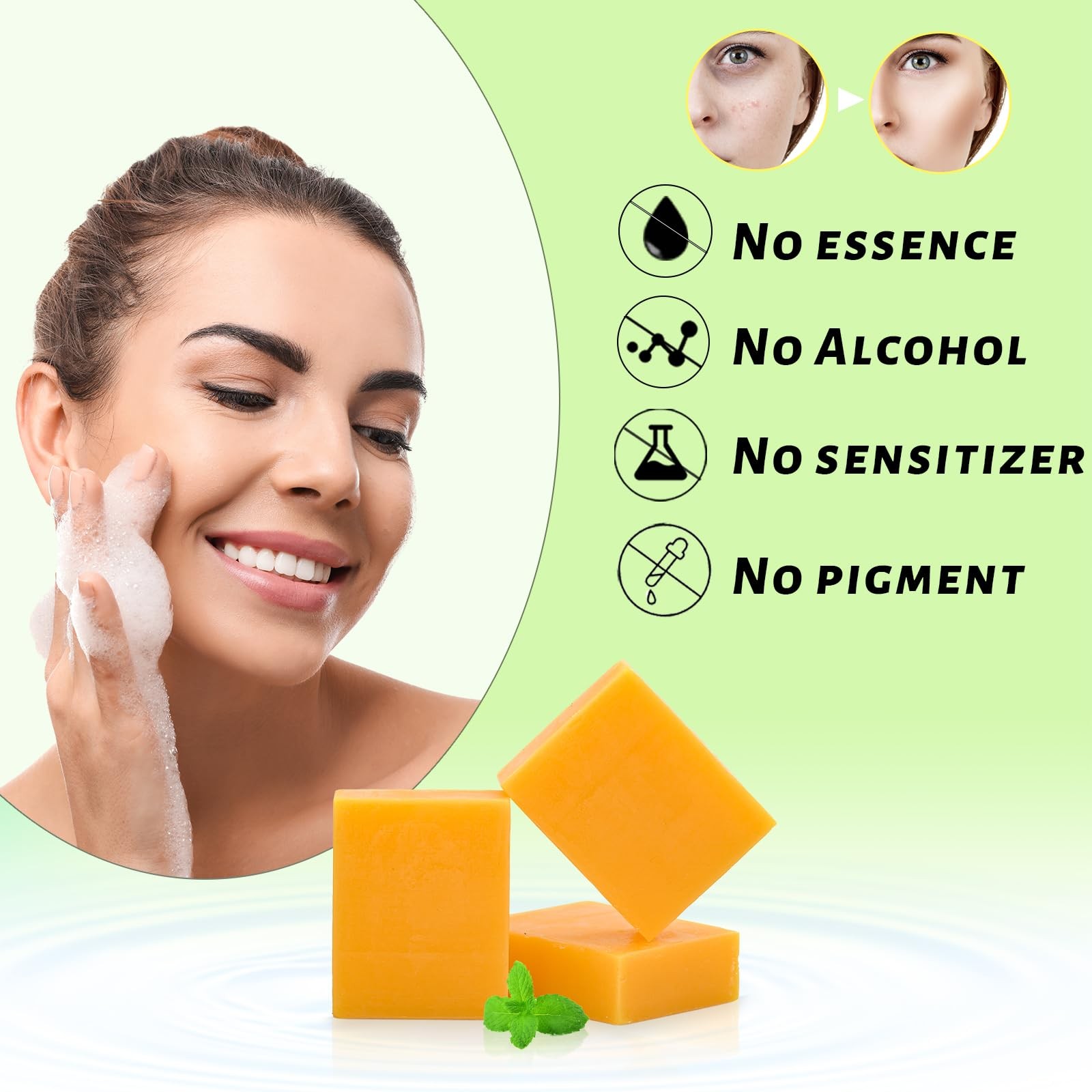 3 Pack Turmeric Soap Bar for Face & Body Cleanser, All 3.53 Ounce (Pack of 3)