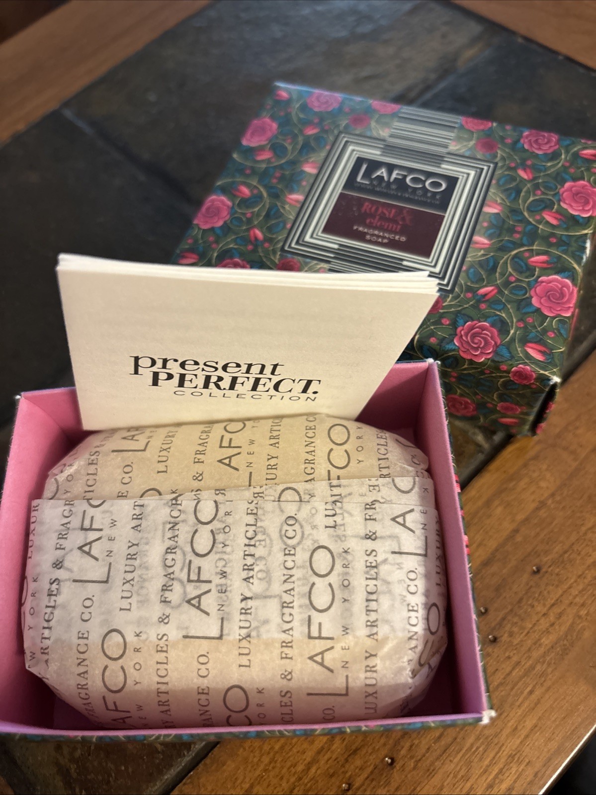 Lafco New York Bar Soap Rose & Elemi Fragrance Luxury 4.4 Oz New
