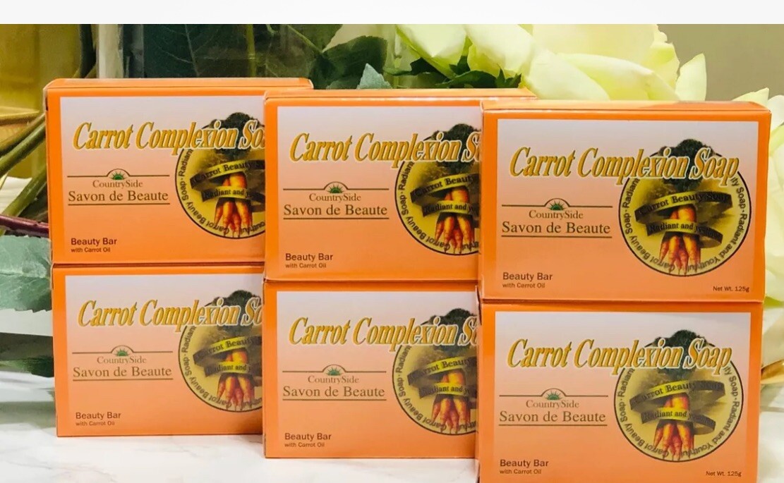 6-Pack CARROT COMPLEXION SOAP BEAUTY BAR WITH CARROT OIL 125g (each) BRAND NEW!