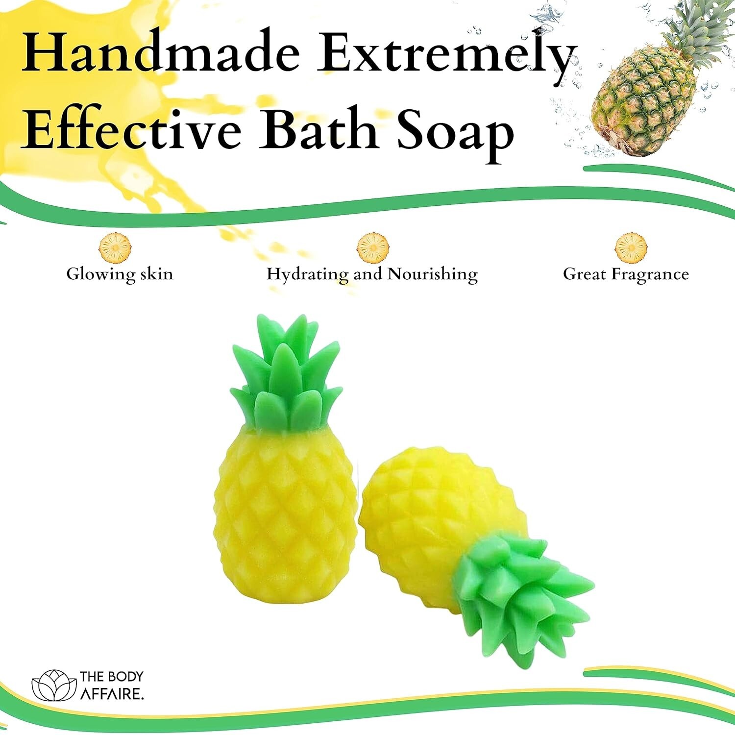 FORGANIK Real Pineapple Moisturizing Handmade Soap Pack of 1 For Men & Women