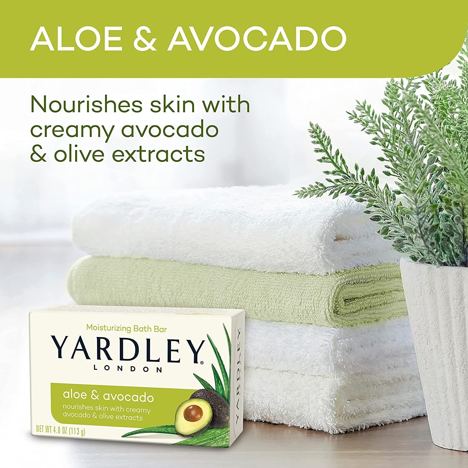 Deeply Moisturizing Aloe and Avocado Bath Bars – 6 x 4 oz with Herbal Scent