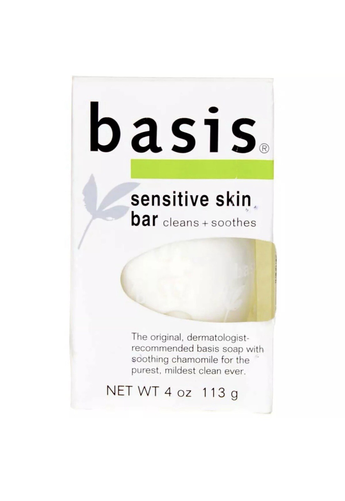 2 Pack Basis Sensitive Skin Bar Soap, Unscented, 4 oz