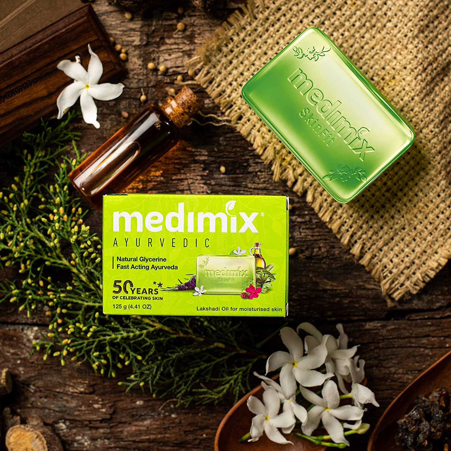 5No. MEDIMIX Ayurvedic 100% Natural Glycerine Bathing Soap Bar -125G -Free Ship