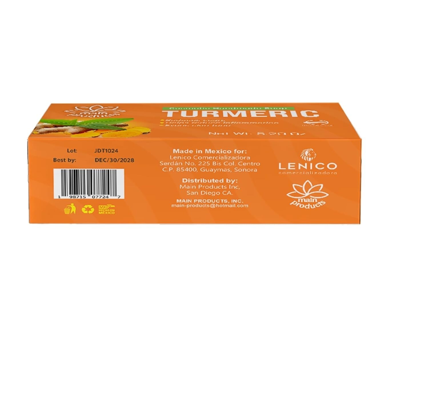 Turmeric Soap Bar for Face and Body 5.29oz, Handmade Cosmetic Soap Jabon Curcuma