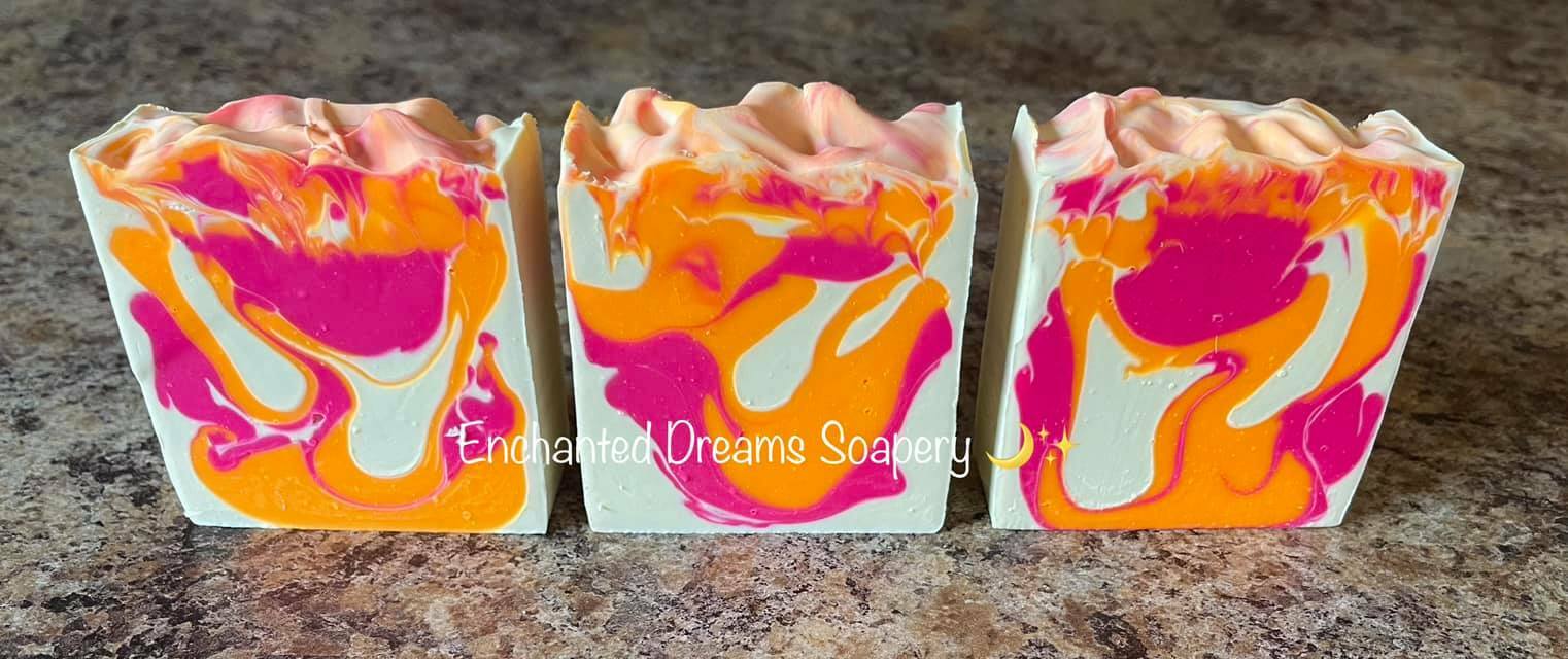 Tropical Sherbert Cold Process Palm Free Soap @ Enchanted Dreams Soapery