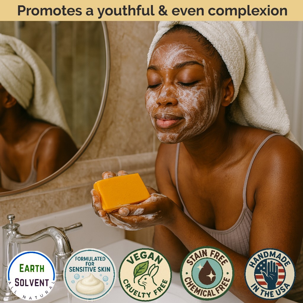 Earth Solvent Natural Organic Handmade Soap For Face & Body Mild Soap Bar 5oz