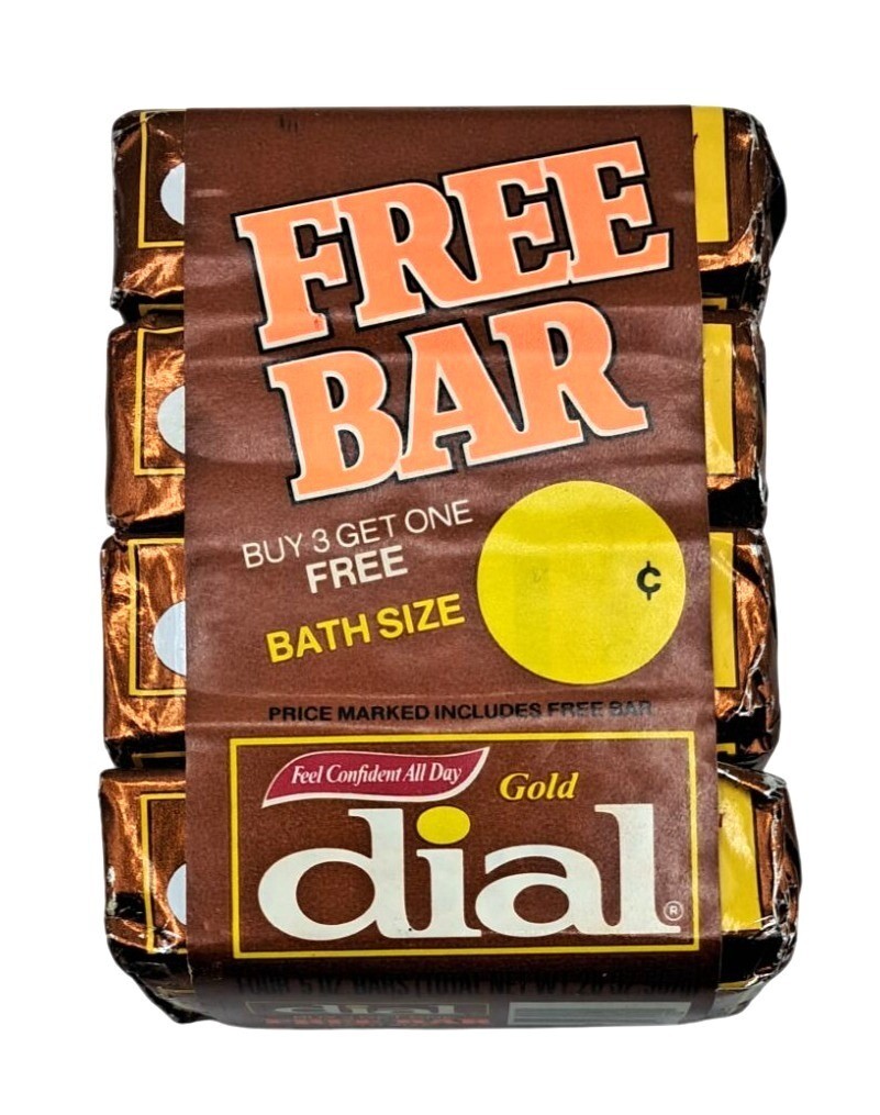 Vintage 4X Gold Dial Bath Soap Bar NOS 5 oz from 80s 90s TV Prop Movies 4 Pack F