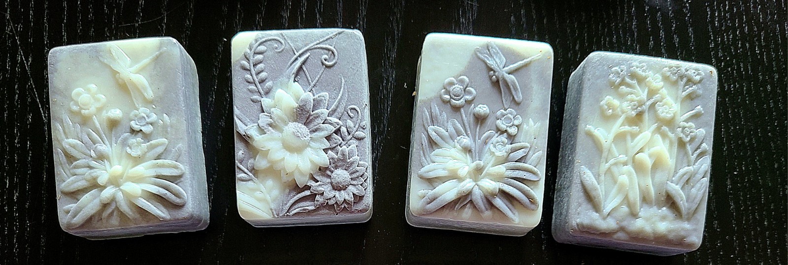 handmade lavender shea butter soap bars (set of 4)