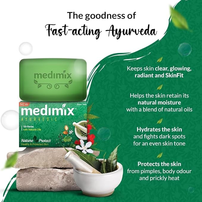 Medimix Ayurvedic Classic 18 Herbs Bathing Soap 125g (Pack of 5)